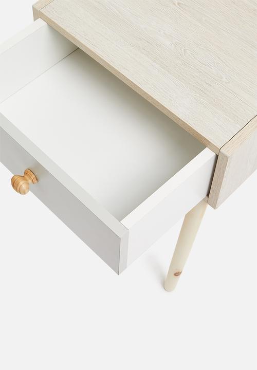 Sixth Floor - Mundo bedside table - natural & grey