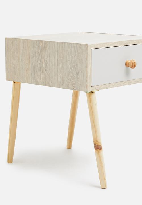Sixth Floor - Mundo bedside table - natural & grey