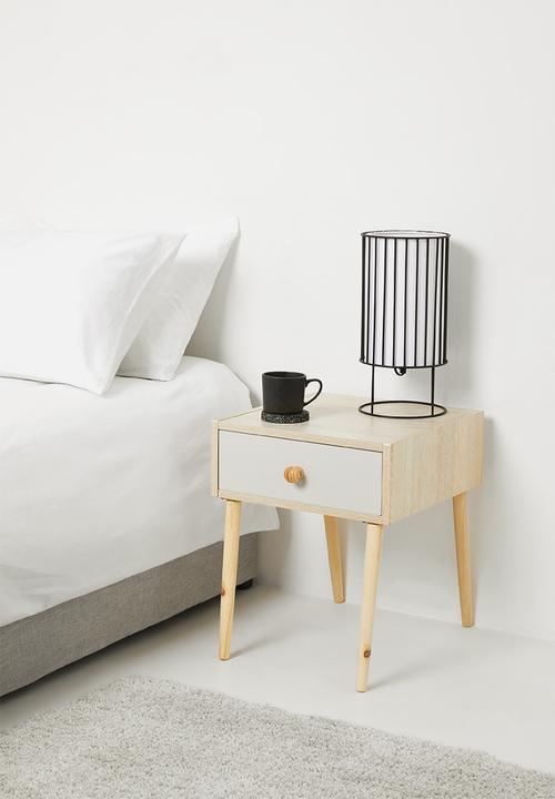 Sixth Floor - Mundo bedside table - natural & grey