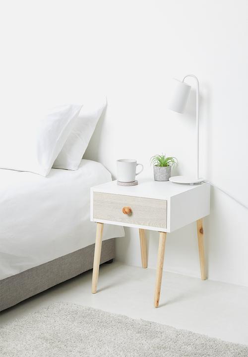 Sixth Floor - Mundo bedside table - natural & white