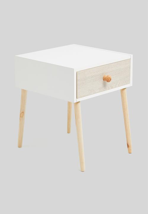 Sixth Floor - Mundo bedside table - natural & white
