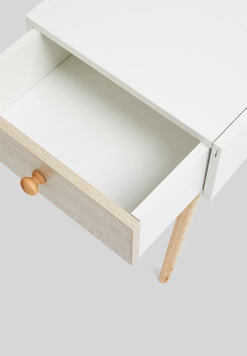 Sixth Floor - Mundo bedside table - natural & white