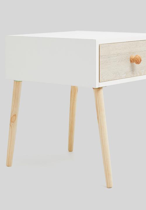 Sixth Floor - Mundo bedside table - natural & white