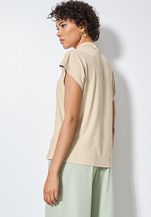Superbalist - Soft rib high neck tee - cement