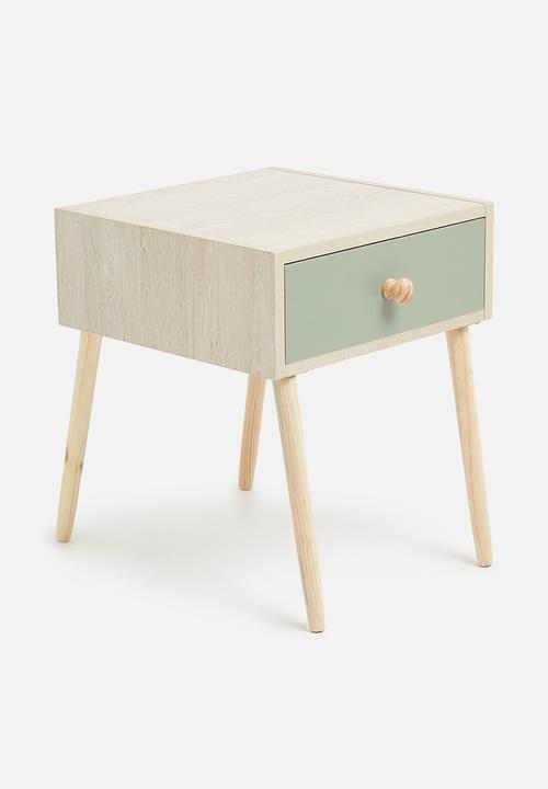 Sixth Floor - Mundo bedside table - natural & sage