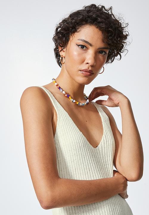 Superbalist - Lightweight knitwear tank dress - white swan