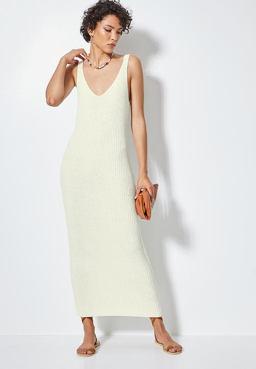 Superbalist - Lightweight knitwear tank dress - white swan