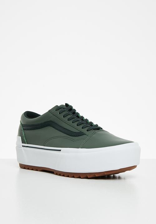 Vans - Old skool stacked - (tumbled leather) thyme/true white
