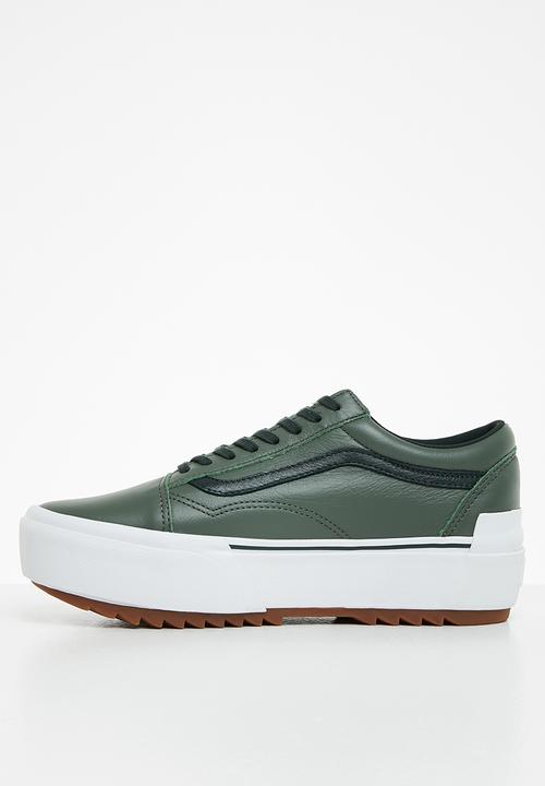 Vans - Old skool stacked - (tumbled leather) thyme/true white