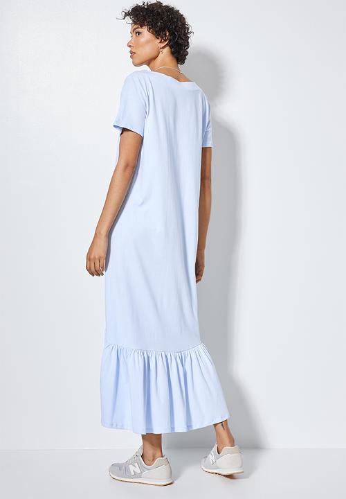 Superbalist - V-neck T-shirt dress with tier - sky blue