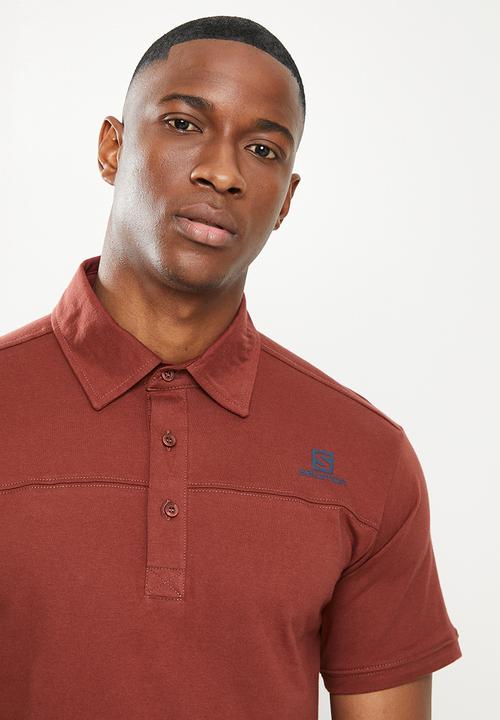 Salomon - Custom short sleeve polo m - burgundy 