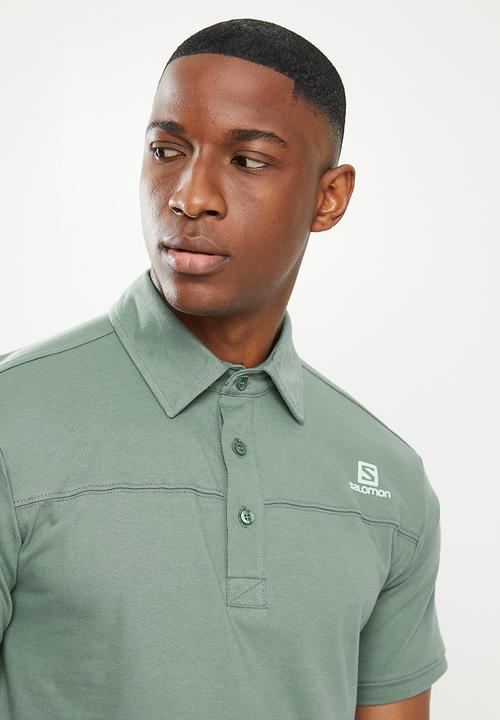 Salomon - Custom short sleeve polo m - green