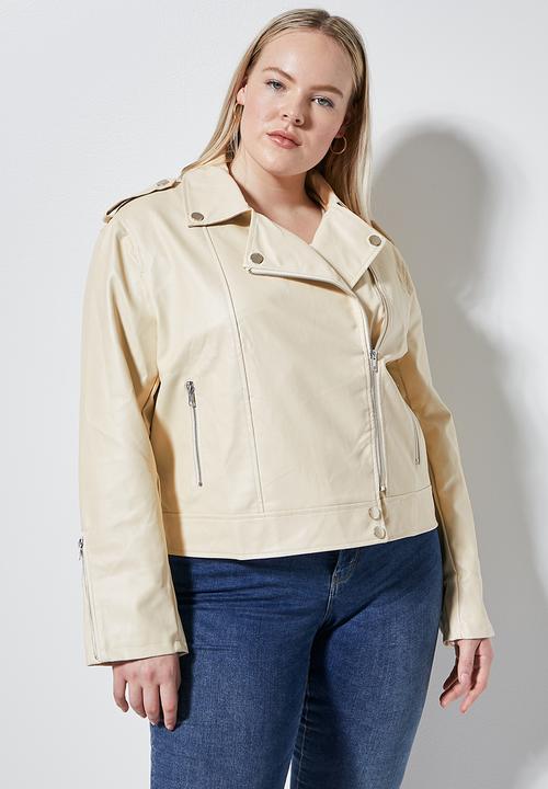 Superbalist - Pu biker jacket - ecru