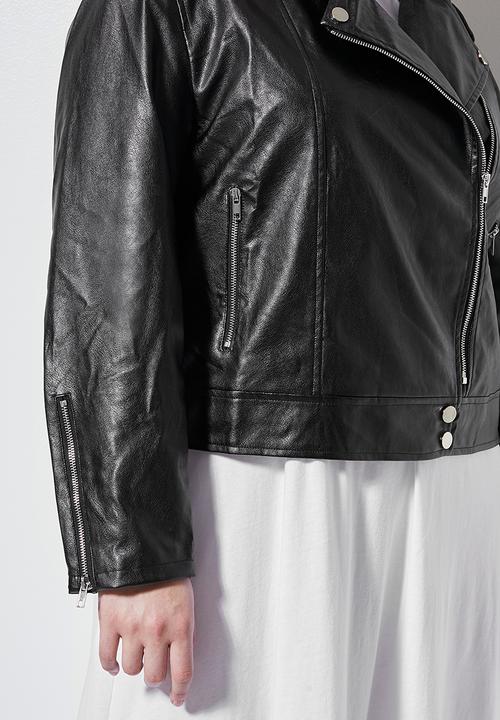 Superbalist - Pu biker jacket- black