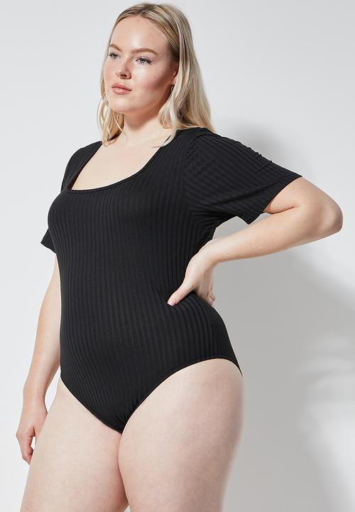 Superbalist - Short sleeve rib bodysuit - black