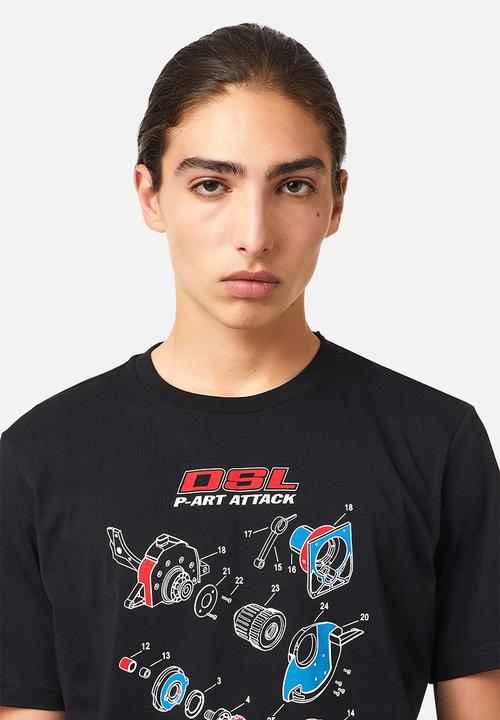 Diesel  - T-just-b53 printed tee - black