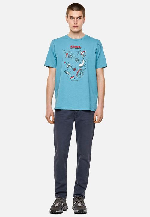 Diesel  - T-just-b53 printed tee - blue