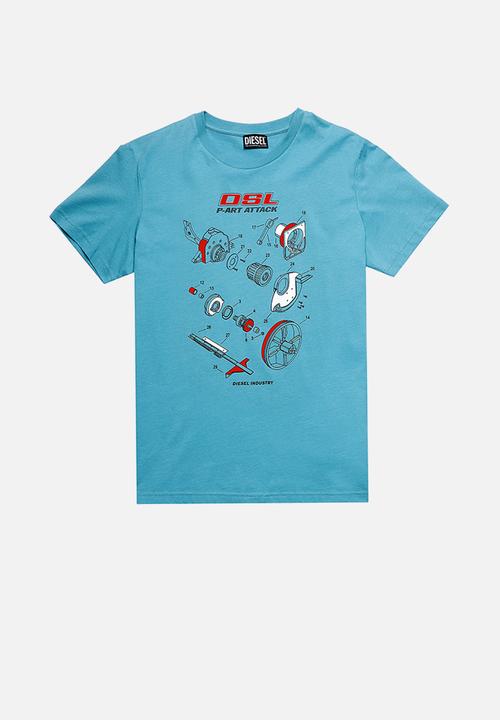 Diesel  - T-just-b53 printed tee - blue