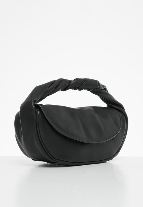 MANGO - Baguette bag with flap - black
