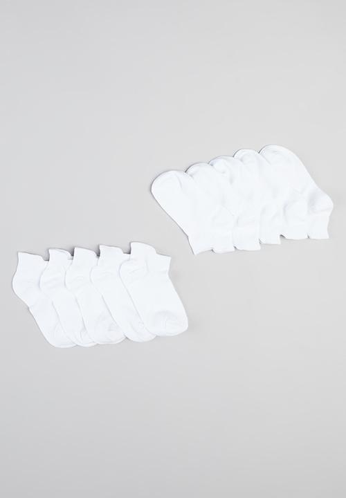 Pop Candy - 5 pack plain socks - white