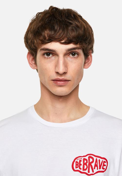 Diesel  - T-diegos-ls-k24 chest print tee - white