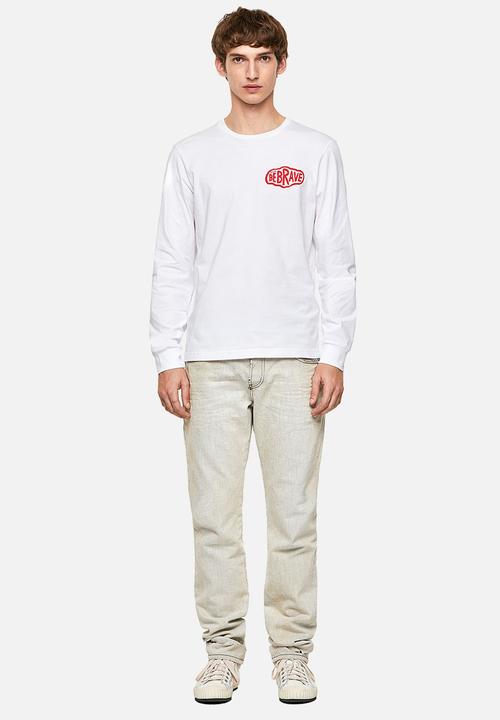 Diesel  - T-diegos-ls-k24 chest print tee - white