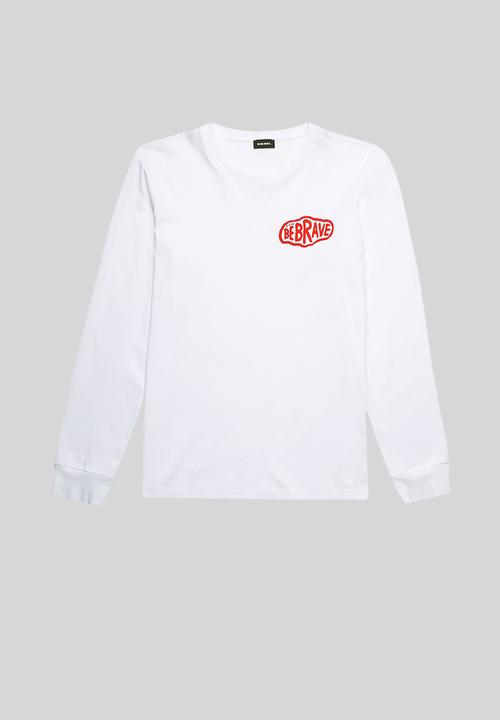 Diesel  - T-diegos-ls-k24 chest print tee - white