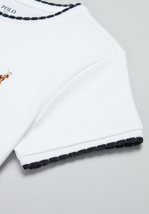 POLO - Girls kerry scalloped tee - white