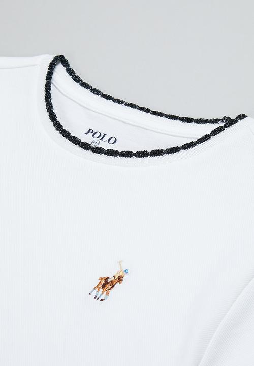 POLO - Girls kerry scalloped tee - white