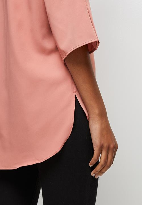 edit - V-neck longline tunic - dusty pink