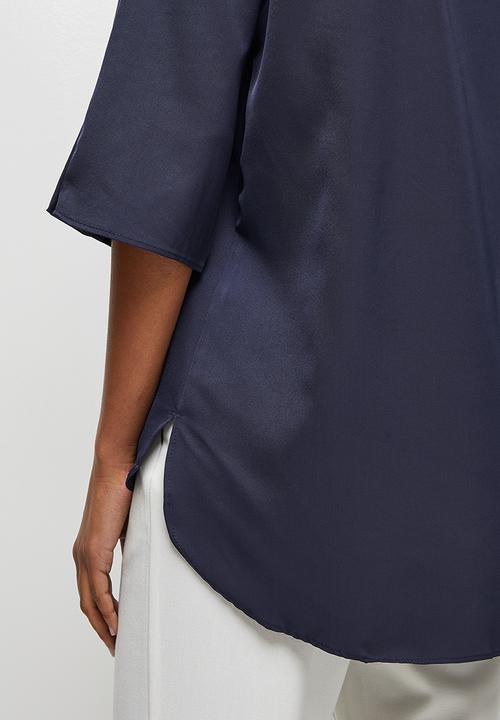 edit - V-neck longline tunic - ink