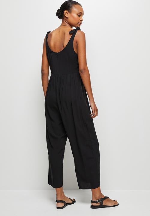 edit - Bow detail jumpsuit - black