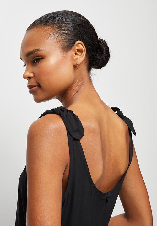 edit - Bow detail jumpsuit - black