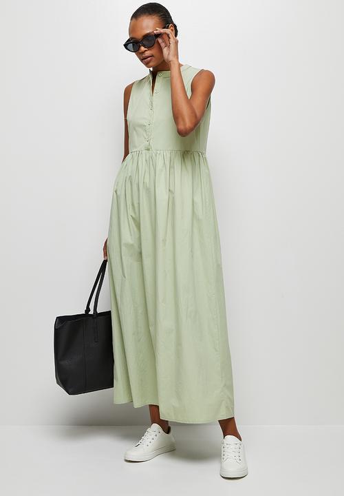 edit - Cotton a-line maxi dress - dusty sage
