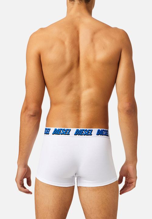 Diesel  - Umbx-damien three pack boxer briefs - white & blue 