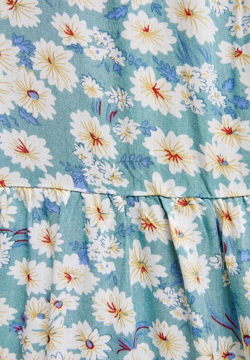 edit - Yoke detail tiered midi - blue ditsy