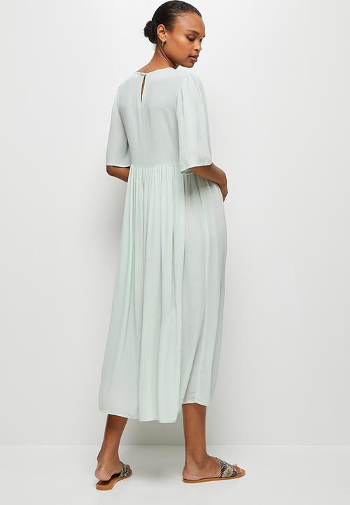 edit - Crinkle flutter sleeve maxi - dusty sage