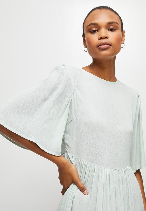 edit - Crinkle flutter sleeve maxi - dusty sage