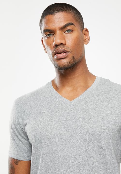Replay - Left arm patch v neck tee - grey