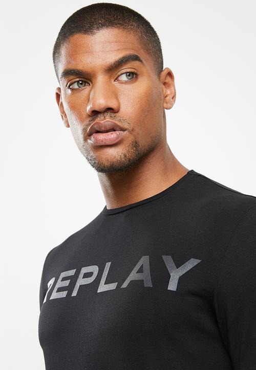 Replay - Chest print tee - black