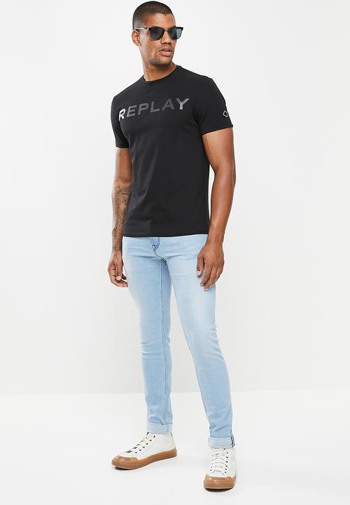 Replay - Chest print tee - black