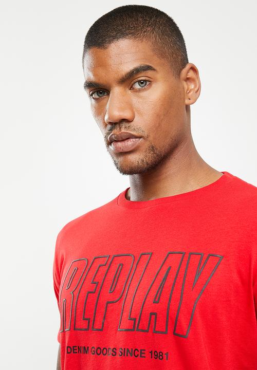 Replay - Bold print tee - red