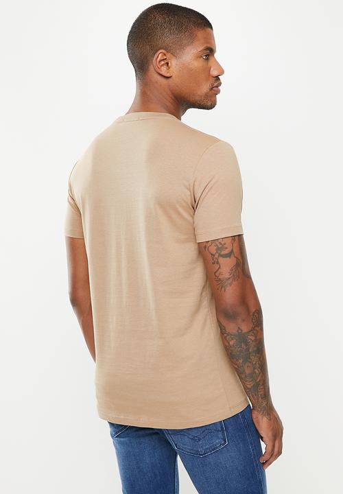 Replay - Centre chest print tee - beige