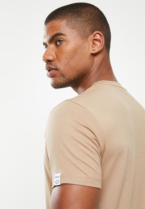Replay - Centre chest print tee - beige