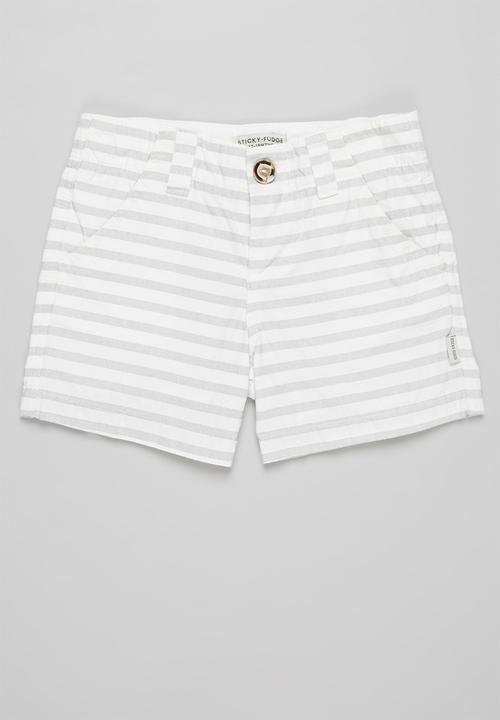 Sticky Fudge - Girls 2 pack short - grey & white 