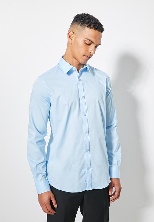 Superbalist - Jos slim fit long sleeve shirt - blue