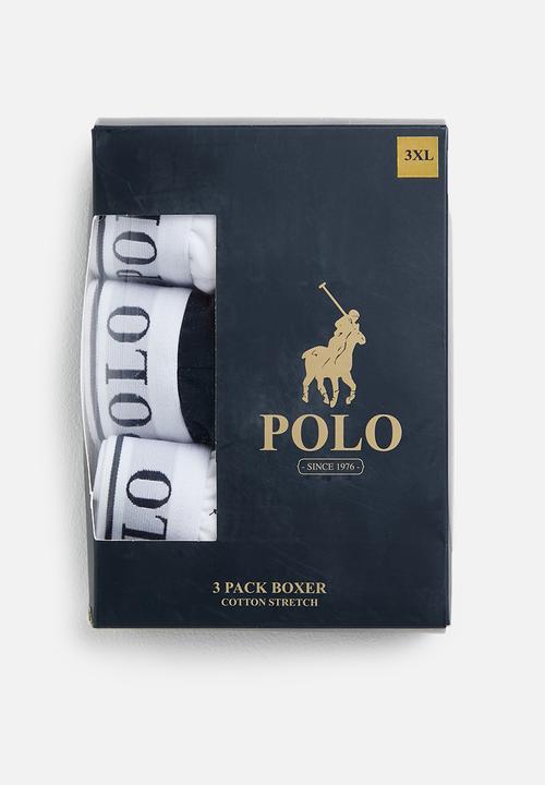 POLO - Mens classic knit boxer 3 pack - white