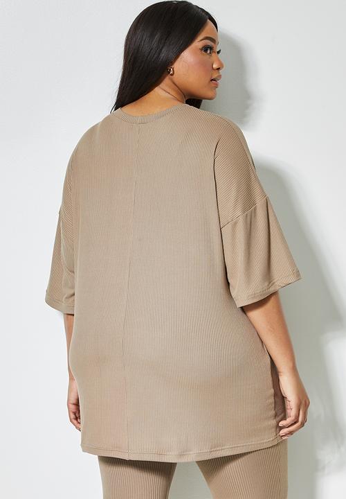 Superbalist - Rib boxy tee - khaki