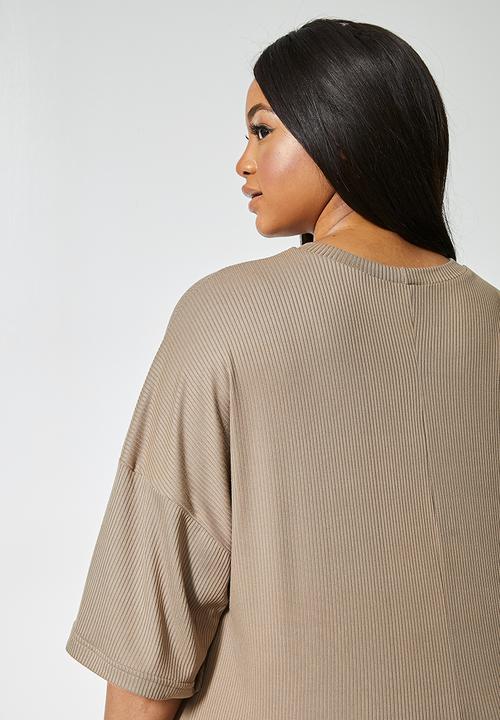 Superbalist - Rib boxy tee - khaki