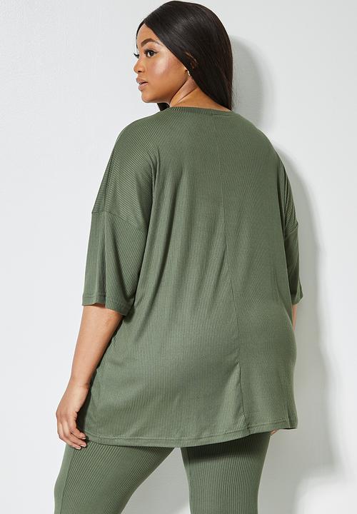 Superbalist - Rib boxy tee - mocha
